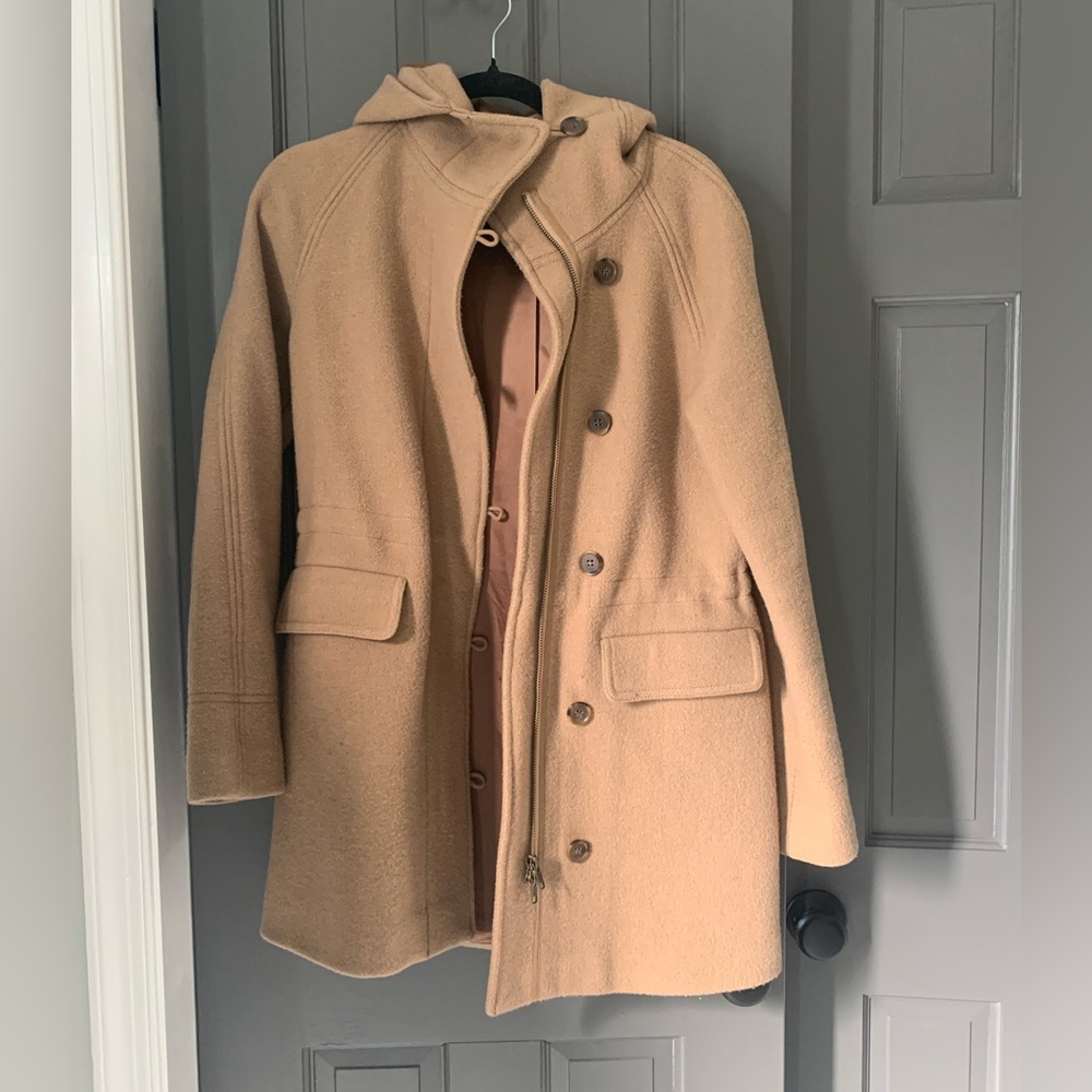 J. Crew factory Tan Hooded Coat
